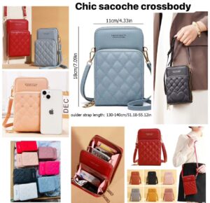 Sacoche crossbody pour femme, en cuir synthétique, portée en bandoulière.